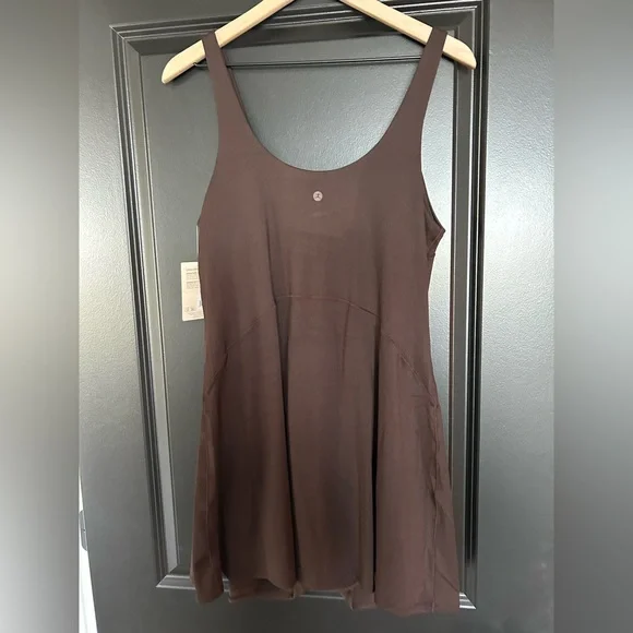 Danskin challenger athletic Dress w/ bra and shorts chocolate brown size L NWT - Picture 2 of 6